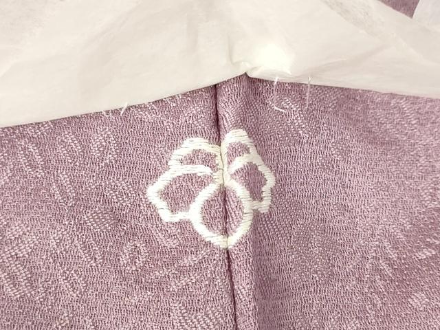 平和屋着物▽上質な色無地 単衣 草花地紋 浅紫色 ロング丈 正絹 逸品 DABF3289op