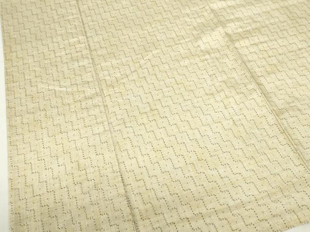 平和屋着物▽上質な紬 単衣 幾何学文様 正絹 逸品 DABF3295op