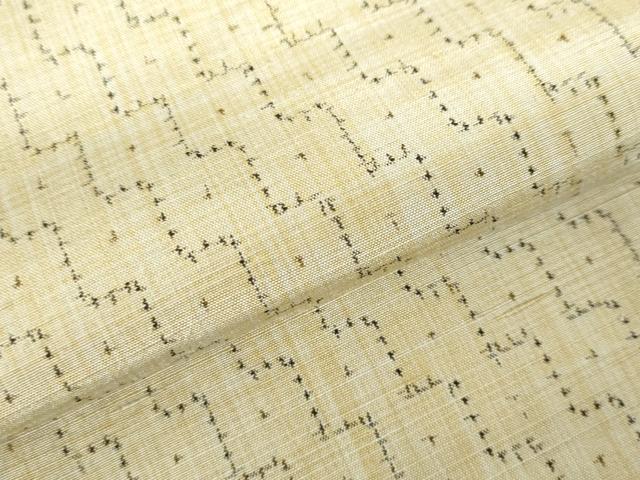 平和屋着物▽上質な紬 単衣 幾何学文様 正絹 逸品 DABF3295op