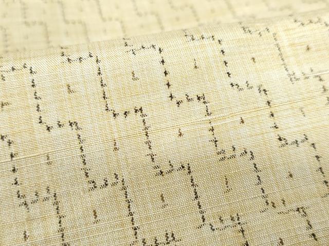 平和屋着物▽上質な紬 単衣 幾何学文様 正絹 逸品 DABF3295op