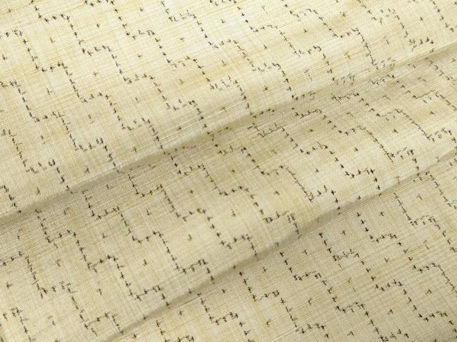平和屋着物▽上質な紬 単衣 幾何学文様 正絹 逸品 DABF3295op