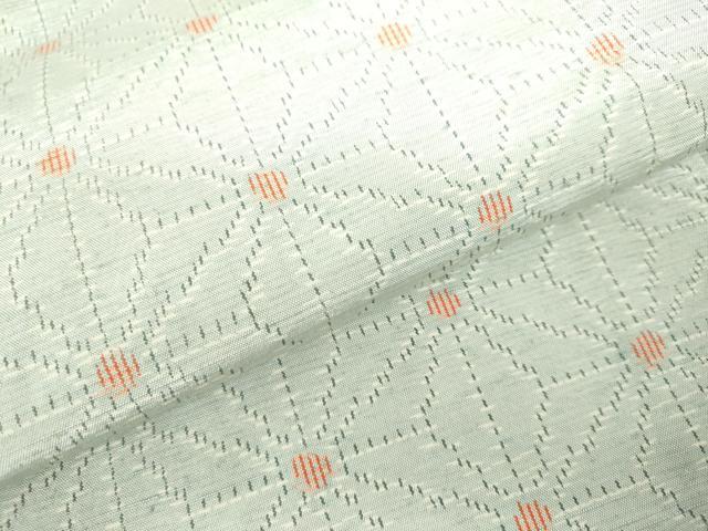 平和屋着物▽上質な紬 単衣 麻の葉 正絹 逸品 DABF3302op