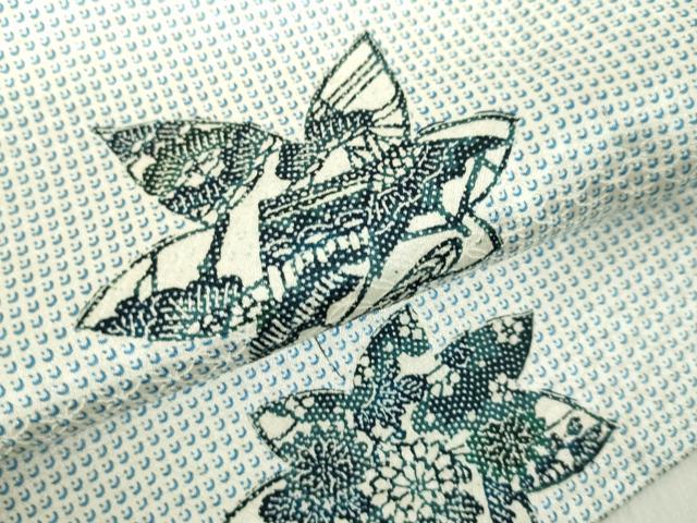 平和屋着物▽上質な小紋 単衣 舞楓 風景花文 正絹 逸品 DABF3304op