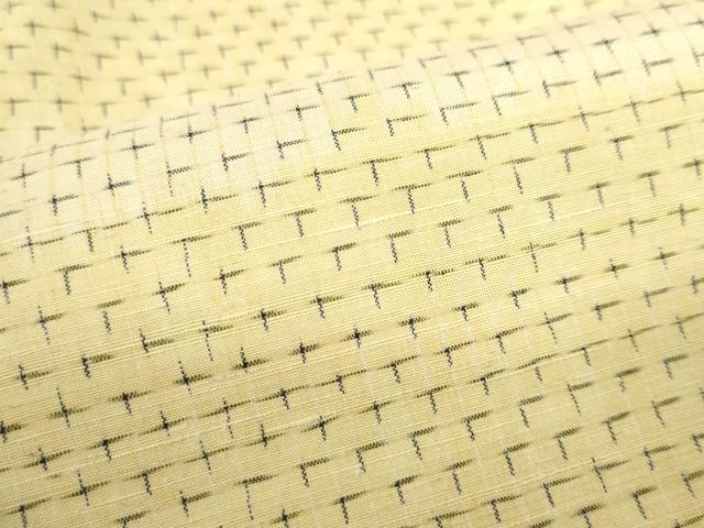 平和屋着物▽上質な紬 単衣 十字絣 正絹 逸品 DABF3306op