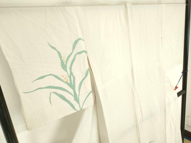平和屋着物▽訪問着 単衣 草花 金彩 正絹 逸品 DABF3314op