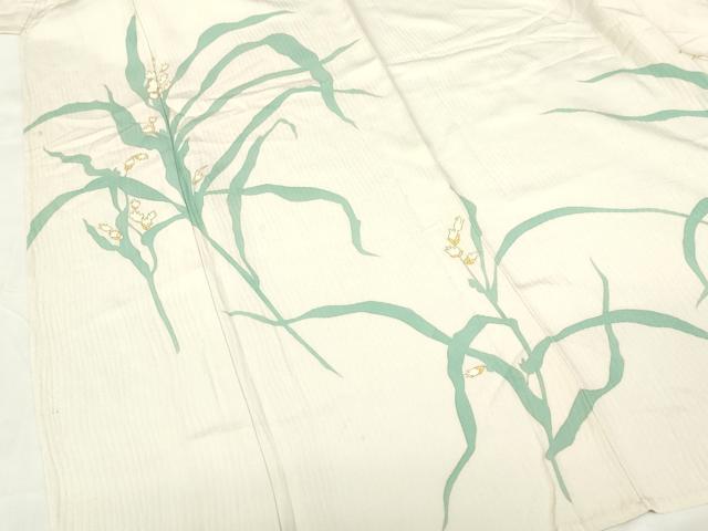 平和屋着物▽訪問着 単衣 草花 金彩 正絹 逸品 DABF3314op