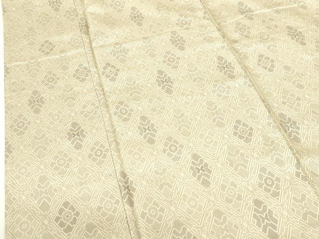 平和屋着物▽上質な紬 単衣 幾何学文様 正絹 逸品 DABF3319op