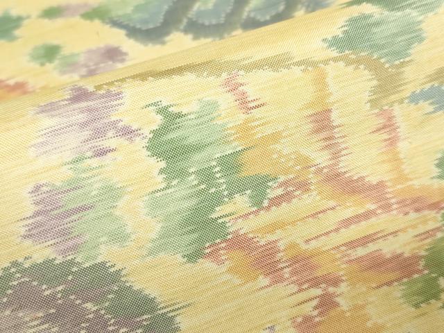 平和屋着物▽本場大島紬 単衣 総絣 風景花文 正絹 逸品 DABF3325op