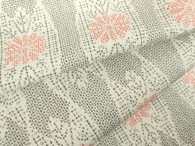 平和屋着物▽小紋 単衣 立涌花文 DABF3333op