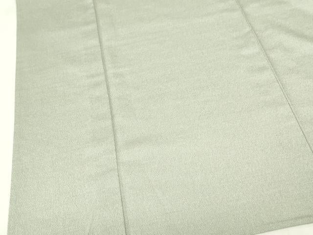 平和屋着物▽本塩沢 単衣 絣文様 柳鼠色 正絹 逸品 DABF3350op