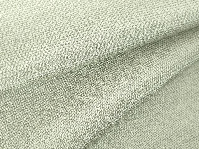 平和屋着物▽本塩沢 単衣 絣文様 柳鼠色 正絹 逸品 DABF3350op