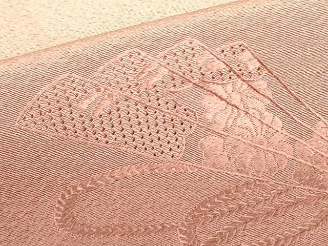 平和屋着物▼中国三大刺繍 スワトウ刺繍 汕頭刺繍 総刺繍 訪問着 楽器花文 暈し染め 正絹 逸品 DABF3399op