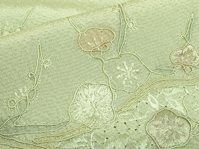 平和屋着物▼中国三大刺繍 スワトウ刺繍 汕頭刺繍 総刺繍 訪問着 地紙花文 正絹 逸品 DABF3400op