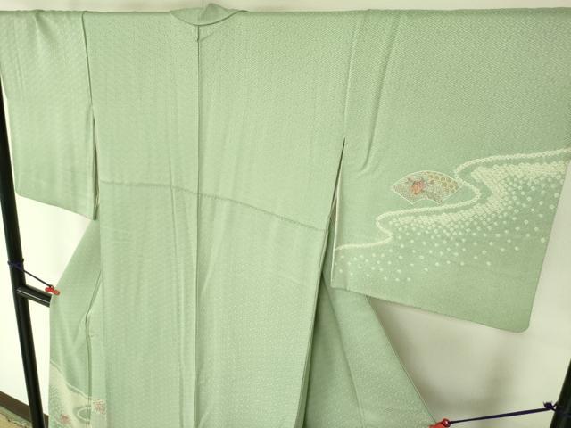 平和屋着物▼中国三大刺繍 スワトウ刺繍 汕頭刺繍 総刺繍 訪問着 絞り 地紙花文 金糸 正絹 逸品 DABF3407op
