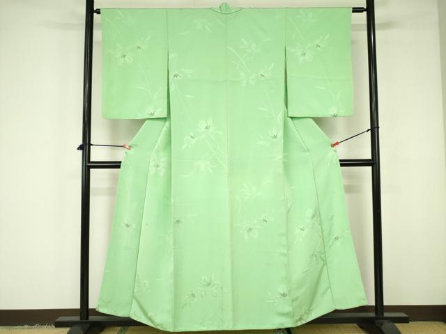 平和屋着物▼上質な小紋 草花 金糸 正絹 逸品 DABF3420op