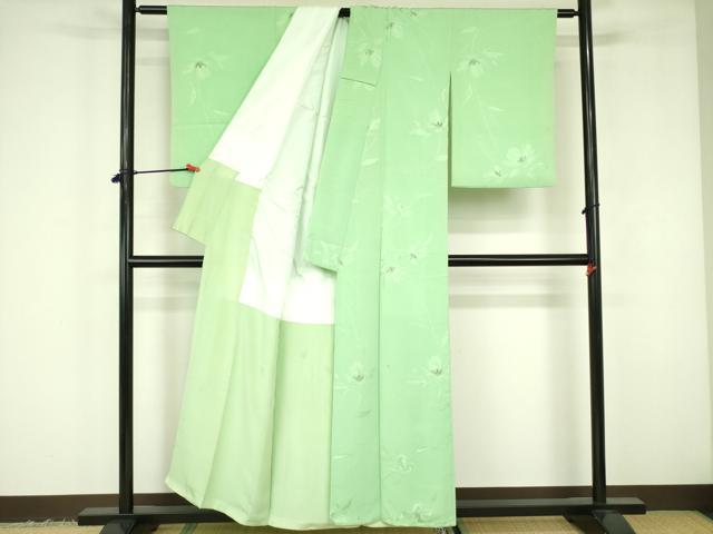 平和屋着物▼上質な小紋 草花 金糸 正絹 逸品 DABF3420op