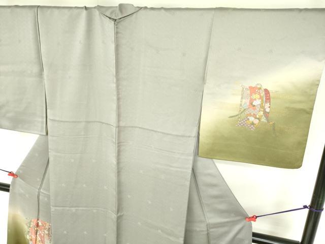 平和屋着物▼訪問着 総刺繍 誰が袖花文 暈し染め 金彩 正絹 逸品 DABF3421op