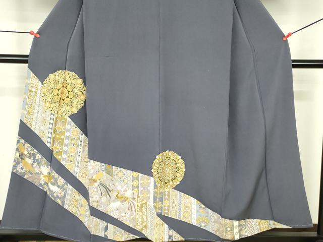 平和屋着物▼豪華色留袖 駒刺繍 鳳凰洋花文 金彩 正絹 逸品 DABF3434op