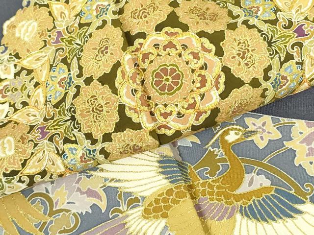 平和屋着物▼豪華色留袖 駒刺繍 鳳凰洋花文 金彩 正絹 逸品 DABF3434op