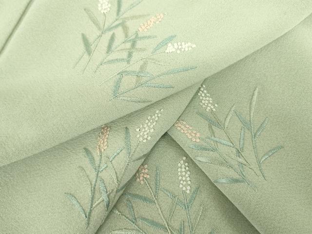 平和屋着物▼中国三大刺繍 相良刺繍 総刺繍 色留袖 草花文 正絹 逸品 DABF3435op