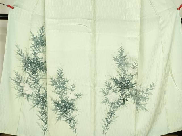 平和屋着物▼訪問着 手描き 草花 正絹 逸品 DABF3436op