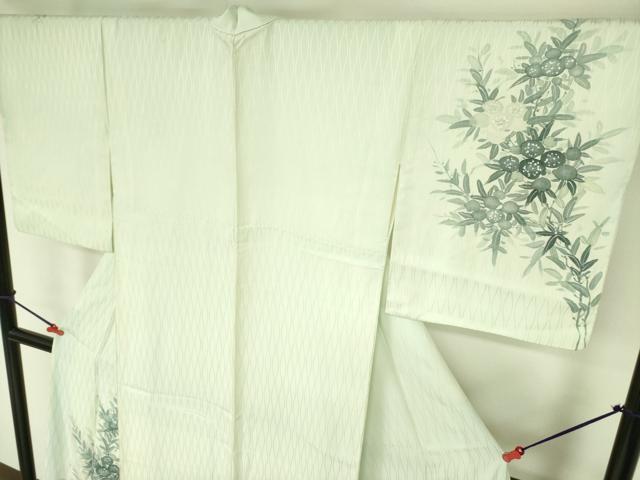 平和屋着物▼訪問着 手描き 草花 正絹 逸品 DABF3436op