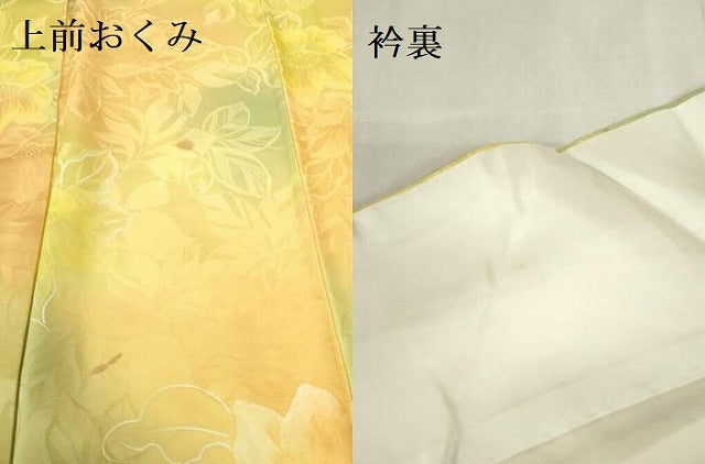平和屋着物▼上質な小紋 地紋起こし 草花 暈し染め 正絹 逸品 DABF3446op