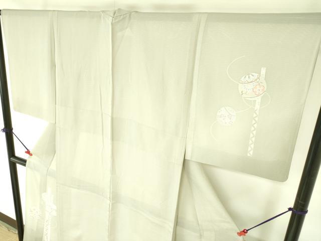平和屋着物*夏物 訪問着 絽 花鞠文 銀彩 正絹 逸品 DABF3466op