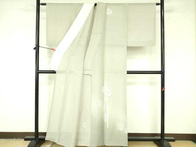 平和屋着物*夏物 訪問着 絽 花鞠文 銀彩 正絹 逸品 DABF3466op