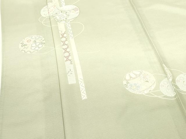 平和屋着物*夏物 訪問着 絽 花鞠文 銀彩 正絹 逸品 DABF3466op