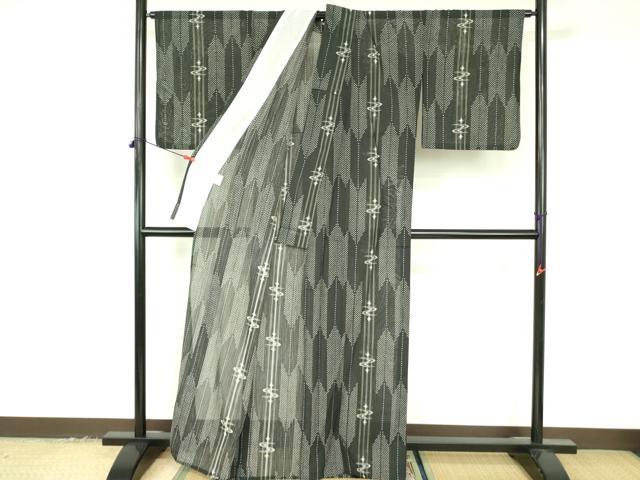 平和屋着物*夏物 小紋 紗 絣間道 洗える着物 DABF3479op