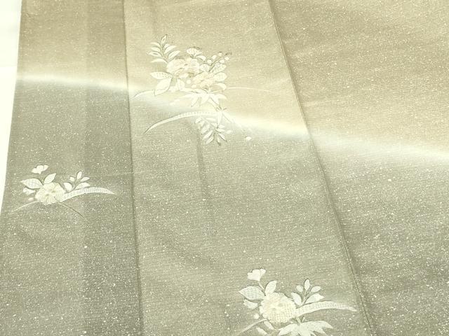 平和屋着物*夏物 中国三大刺繍 スワトウ刺繍 汕頭刺繍 総刺繍 訪問着 草花 暈し染め 正絹 逸品 未使用 DABF3483op