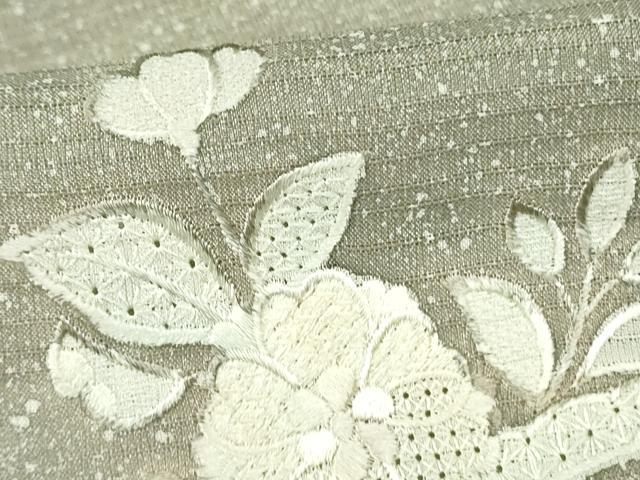 平和屋着物*夏物 中国三大刺繍 スワトウ刺繍 汕頭刺繍 総刺繍 訪問着 草花 暈し染め 正絹 逸品 未使用 DABF3483op