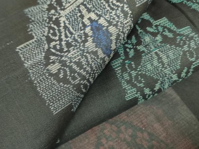 平和屋着物*夏物 本場大島紬 夏大島 洋花文 正絹 逸品 DABF3485op
