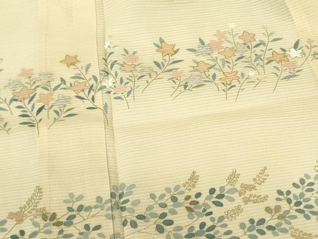 平和屋着物*夏物 訪問着 絽 草花松文 暈し染め 金彩 正絹 逸品 DABF3486op
