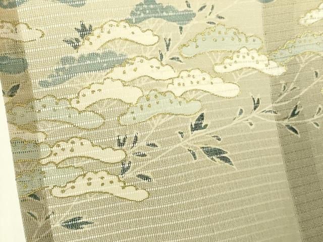 平和屋着物*夏物 訪問着 絽 草花松文 暈し染め 金彩 正絹 逸品 DABF3486op