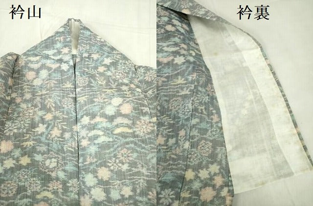 平和屋着物*夏物 本場小千谷ちぢみ 草花 麻 逸品 DABF3493op