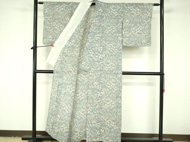 平和屋着物*夏物 本場小千谷ちぢみ 草花 麻 逸品 DABF3493op