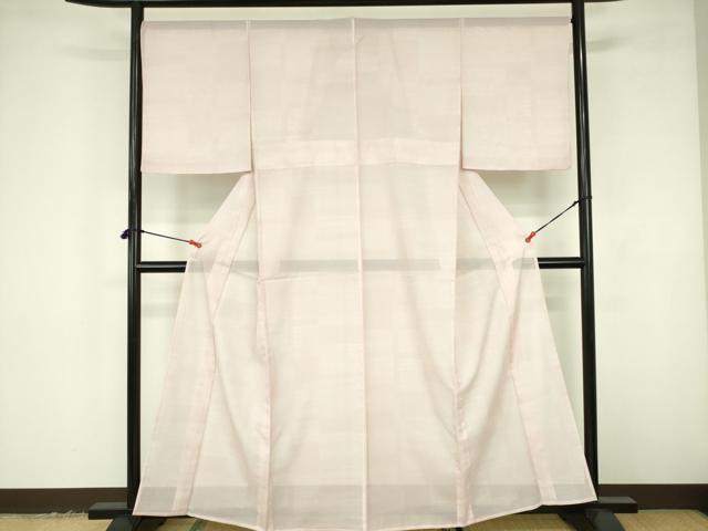 平和屋着物*夏物 小紋 絽 幾何学文様 洗える着物 DABF3500op