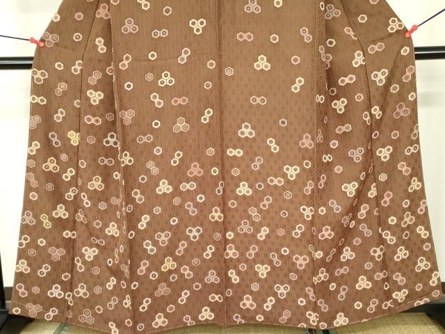 平和屋着物▼訪問着 駒刺繍 亀甲花文 正絹 逸品 DABF3512op