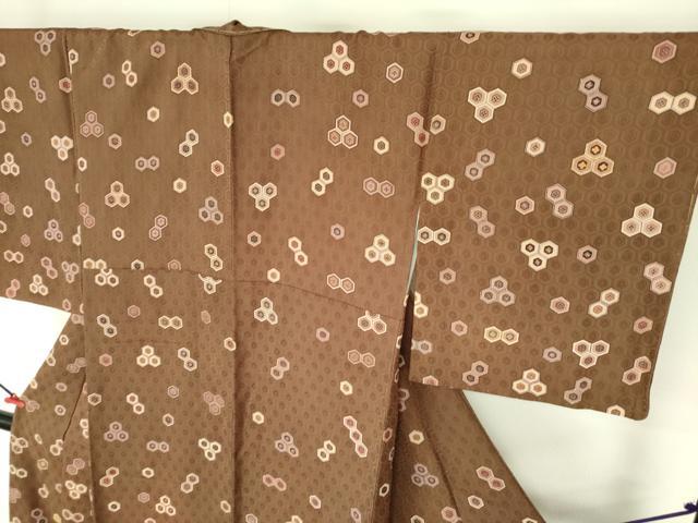 平和屋着物▼訪問着 駒刺繍 亀甲花文 正絹 逸品 DABF3512op