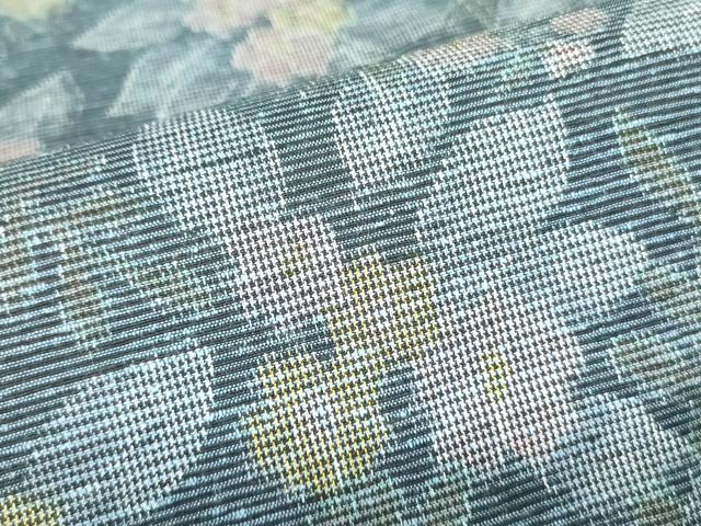 平和屋着物▽大島紬 単衣 草花 証紙付き 正絹 逸品 未使用 DABF3526op