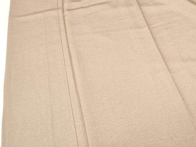 平和屋着物▽上質な色無地 単衣 白茶色 反端付き 正絹 逸品 DABF3546op