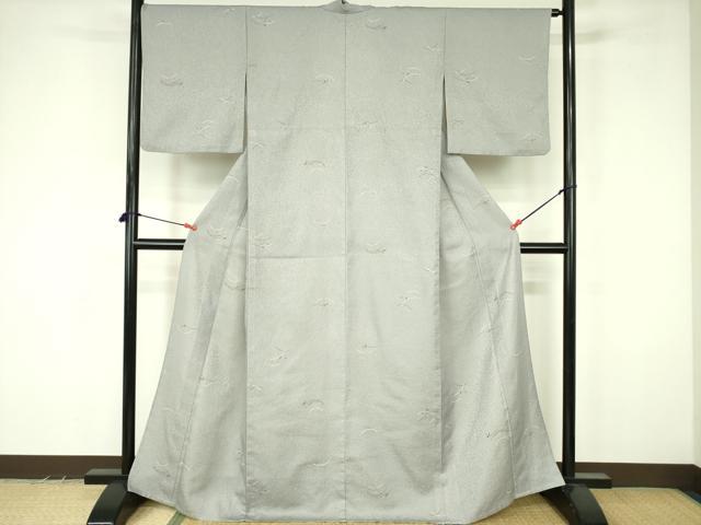 平和屋着物▽小紋 単衣 箔散らし 芝文 金彩 洗える着物 DABF3547op