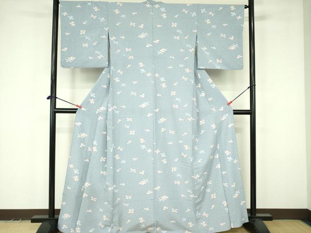 平和屋着物▽小紋 単衣 舞花 洗える着物 DABF3551op