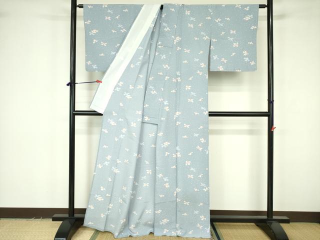 平和屋着物▽小紋 単衣 舞花 洗える着物 DABF3551op