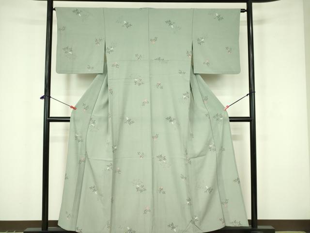 平和屋着物▽小紋 単衣 南天文 さんび謹製 洗える着物 DABF3572op