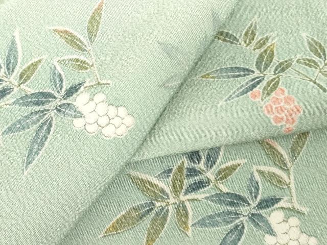 平和屋着物▽小紋 単衣 南天文 さんび謹製 洗える着物 DABF3572op