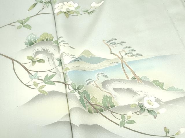 平和屋着物▽訪問着 単衣 作家物 草花 暈し染め 正絹 逸品 DABF3576op