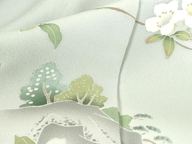 平和屋着物▽訪問着 単衣 作家物 草花 暈し染め 正絹 逸品 DABF3576op